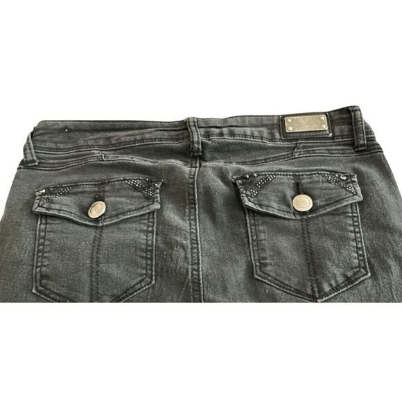 One 5 One Black Embellished Capri Pedal Pusher Jeans 8 - Picture 5 of 6